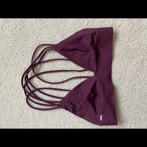 PINK deep plum sport bra light impact size small